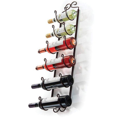 Sagler Towel Rack and Wine Rack - Bronze - Wall Mounted fits up 6 Level Wine Bottles and Many Towels - fits as Bathroom Towel Holder, or Hanger, or a Cap Rack Sagler