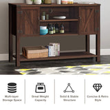 Tangkula Console Table Buffet Table, Modern Sideboard with Storage Cabinets and Bottom Shelf, Contemporary Tall Buffet Storage Cabinet, Kitchen Dining Room Furniture (Brown) Tangkula