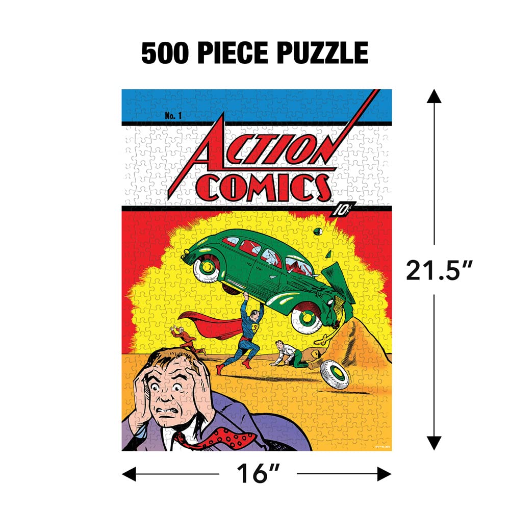 Superman Action Comics 1 500 Piece Jigsaw Puzzle for Adults, 16" L X 21.5" W GRAPHICS & MORE