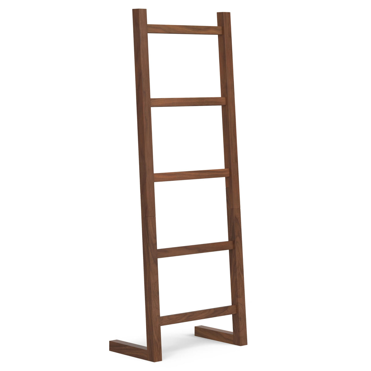 SIMPLIHOME Bray SOLID ACACIA WOOD Contemporary Bath Towel and Blanket Ladder Shelf, 23 inch, Natural Walnut SIMPLIHOME