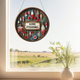 POETRYDRAW DIY Hanging Diamond Art Pendant Kit Outdoor Fishing, Special Crystal Diamonds Painting Ornament for Adults, 5D Diamond Art Suncatchers Double Sided Board Gem Painting Box Kit POETRYDRAW