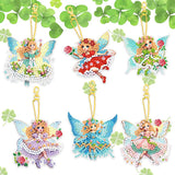 YUE ZHE 6 PCS Diamond Painting Keychains Double Sided Flower Fairy Diamond Art Kits for Adults DIY 5D Painting Keychains Ornaments for Adults Beginners DIY Crafts Decor YUE ZHE