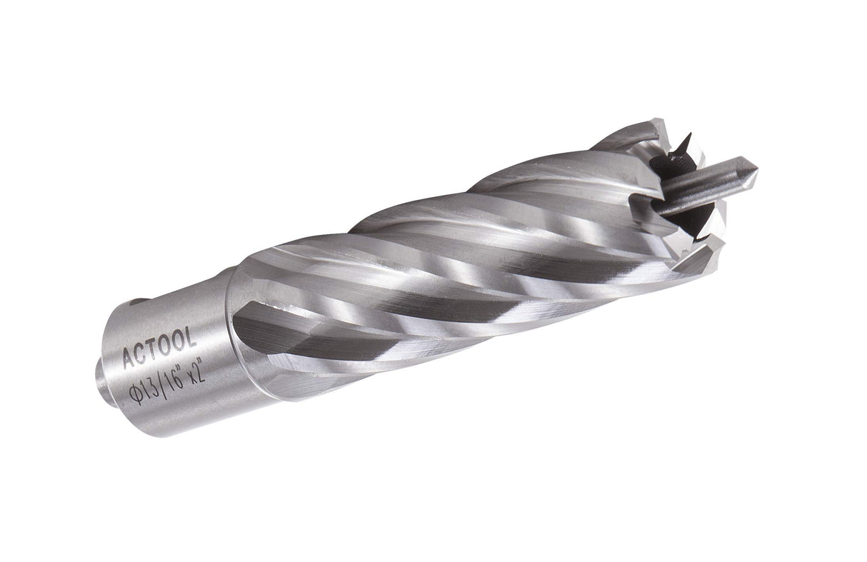 ACTOOL 13/16" Diameter × 2" Depth of Cut HSS ANNULAR Cutter with 3/4'' Weldon Shank ACTOOL