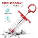 Ofargo Meat Injector Syringe, Meat Injectors for Smoking and BBQ with 2 Marinade Injector Needles; Injector Marinades for Meats, Turkey, Beef; 1-oz; User Manual Included Ofargo