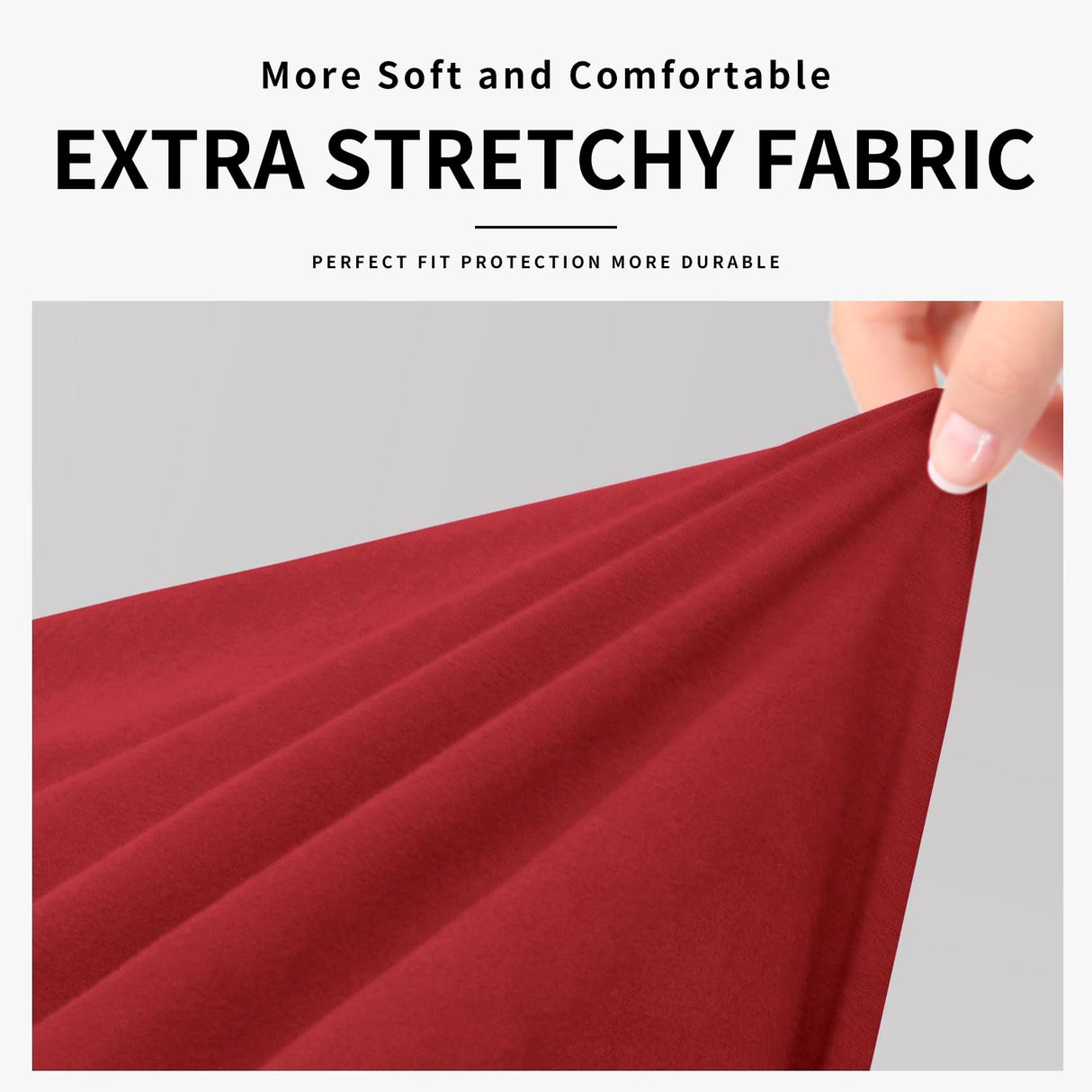 Easy-Going 4 Pieces 100% Dual Waterproof Recliner Cover Stretch Soft Couch Cover for Dogs, Sofa Slipcover for Recliner Couch Leakproof Furniture Protector for Kids Christmas Red Easy-Going