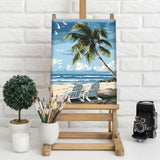 Natuyalo Paint by Numbers Kit for Adults Beginners, 12" Wx16 L Painting by Numbers Kit on Canvas Acrylic Drawing Kits Ready to Stretch and Framed, Beach Landscape Natuyalo
