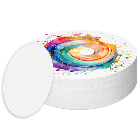 Fullhawl 120 Pcs White Cardstock Round Spin and Spiral Art Station Refill Paper 6.1 Inches Diameter Cardboard Circles for Crafts Circular Cardstock Cutouts for Paint Supply DIY Paper School Crafting Fullhawl