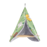 FLAdorepet Bird Bed Blanket Parrot Nest Snuggle Hut for Cage Accessories,Parakeet Warm House Hanging Tent Bed Hammock Wood Stand Perch Swing Toy for Cockatiel Lovebird Cockatoo (Green, One Size) FLAdorepet