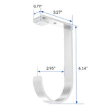 FLEXIMOUNTS 4 Pack Add On Storage Flat Hook Accessory for Garage Ceiling Rack and Wall Shelving, Max Weight Capacity up to 50lbs, White FLEXIMOUNTS