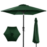 Best Choice Products 7.5ft Heavy-Duty Round Outdoor Market Table Patio Umbrella w/Steel Pole, Push Button Tilt, Easy Crank Lift - Green Best Choice Products