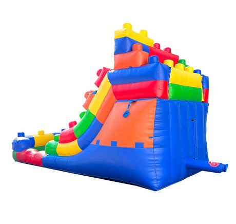 Inflatable Water Slide for Kids(Without Blower) - 21' x 9' x 12' Foot Backyard Inflatable Slide for Summer Fun - Building Block Pogo Bounce House