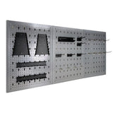 JZD Steel Garage Cabinets System Set, Includes Wood Workbench, Tool Cabinet, Black & Grey JZD