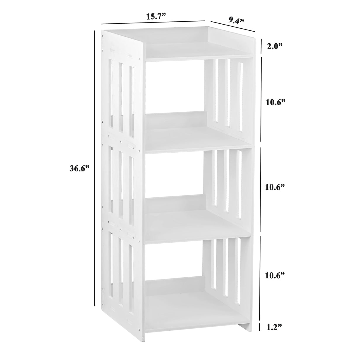 HAYOFAMY Bookshelf, Bookcase for Small Spaces, 4 Tier Shelf White Book Organizer Storage Display Rack for Kids Room, Living Room, Office, Bedroom and Bathroom HAYOFAMY