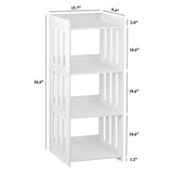 HAYOFAMY Bookshelf, Bookcase for Small Spaces, 4 Tier Shelf White Book Organizer Storage Display Rack for Kids Room, Living Room, Office, Bedroom and Bathroom HAYOFAMY