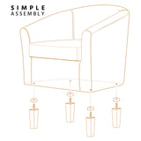 Yaheetech Brown Accent Chairs Set of 2, Faux Leather Barrel Chairs, Comfy Modern Leather Club Armchairs with Soft Seat for Living Room Bedroom Reading Waiting Room, Brown Yaheetech