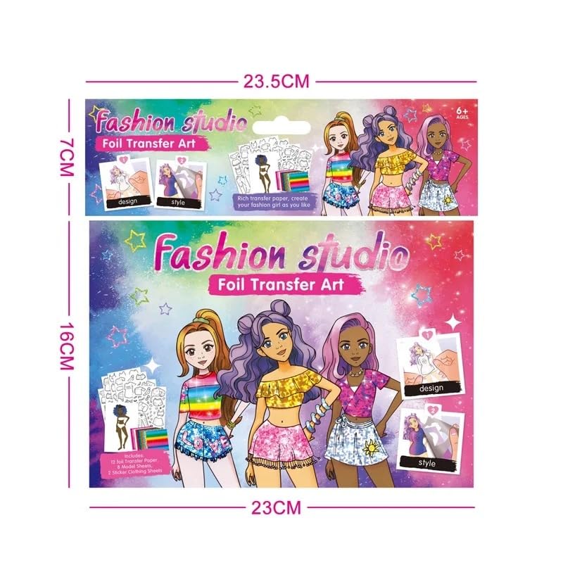 Foil Transfer Art, Fashion Studio Foil Fun, No Mess Art for Kids, DIY Creative Activity, Gifts for Girls and Boys Ages 6,7,8,9,10 Travel Toys Generic