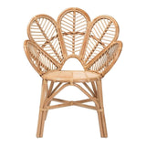bali & pari Eliava Modern Natural Rattan Flower Accent Chair in Brown bali & pari