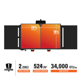 Blackstone 1883 Original 28” Griddle with Integrated Protective Hood and Counter Height Side Shelves, Powder Coated Steel, Black BLACKSTONE