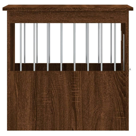 vidoXL Dog Crate Furniture - Indoor Puppy Kennel & End Table - Brown Oak Engineered Wood - 17.7"x24.4"x23.2" - Safe & Stylish Pet Crate for Living Room vidaXL