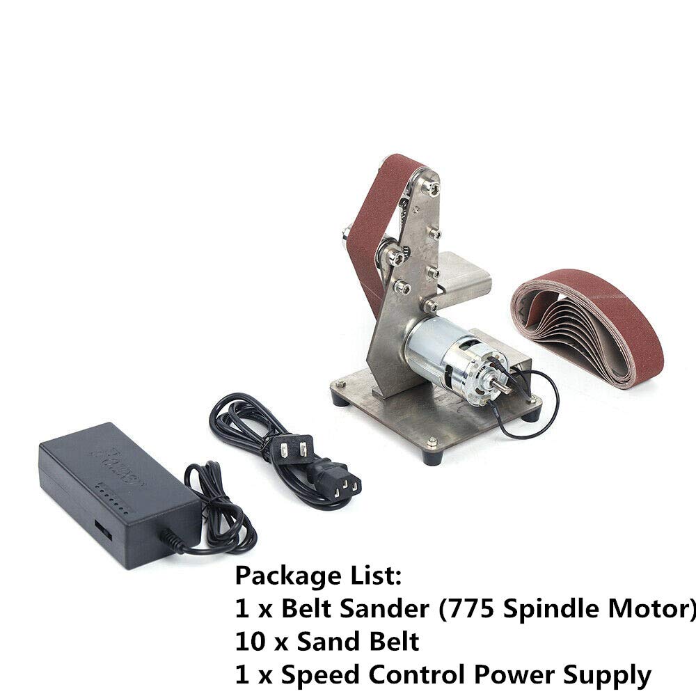 Belt Sander Electric Mini Belt Sander Grinder Polisher Sharpener Polishing Grinding Machine DIY Sand Mill Adjustable Speed Wood Sanding Tool (9000RPM - WoodArtSupply