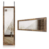 Sunix Wood Full Length Mirror, 48" x 14" Wall Mirror with Wood Frame, Full Length Door Mirror, Hanging Mirror Body Mirror for Bedroom, Rustic Frame Sunix