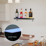 Dethan 1 Tier 24 Inch LED Lighted Liquor Bottle Display Shelf - Wine Racks with Multi-Color App & Wireless Remote Control, Adjustable Brightness & Sound Modes, Acrylic Bar Shelves for Home Bar Display Dethan
