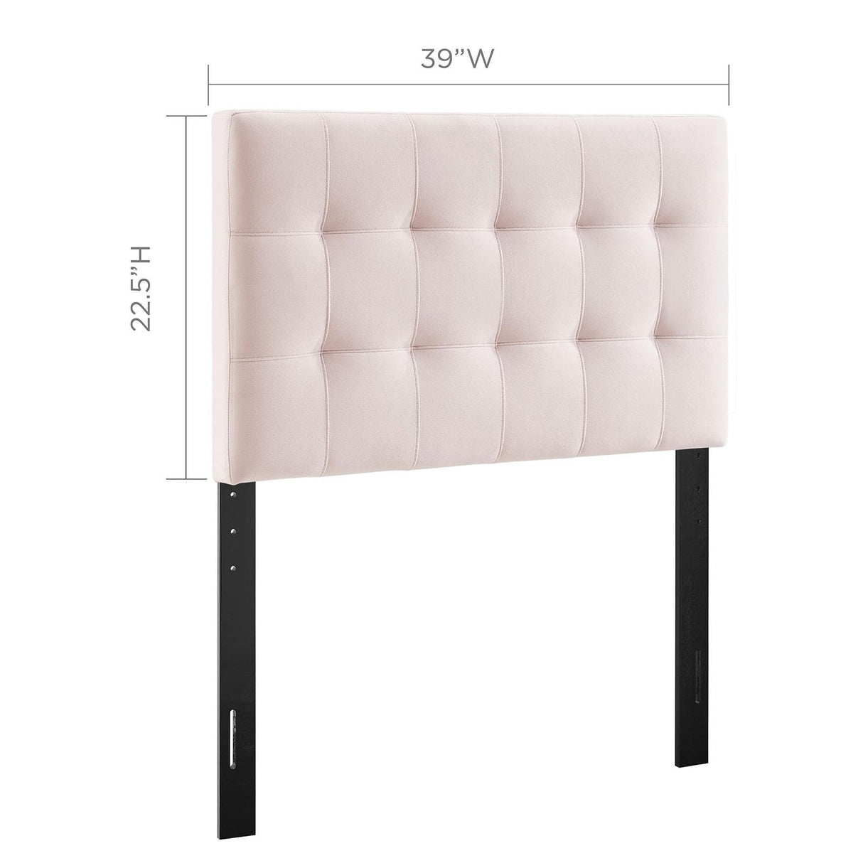 Modway Lily Biscuit Tufted Twin Performance Velvet Headboard, Pink Modway