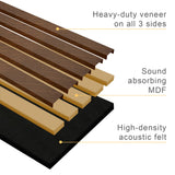 Generic 2 Pack - 94” L x 12.6” W Soundproof Acoustic Wood Wall Panels, 3D Slat Paneling, Decorative Panels for Walls and Ceilings, Acoustic Panels for Interior Design (Dark Chestnut), 94inchlacp013 Generic