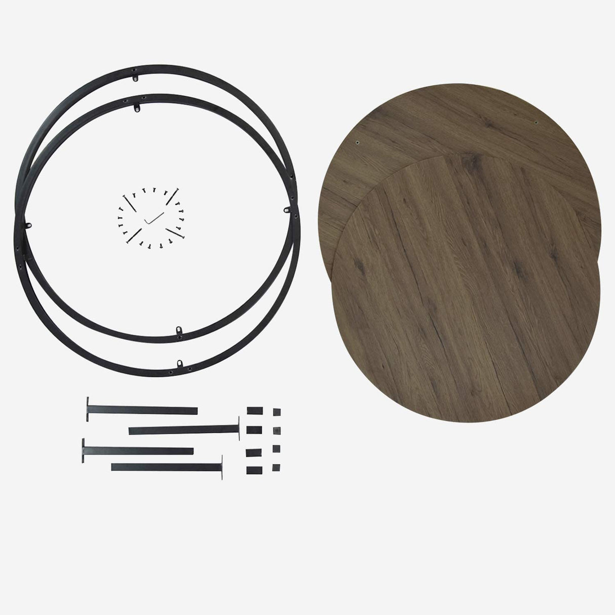 NSdirect Round Coffee Table,36" Coffee Table for Living Room,2-Tier Rustic Wood Desktop with Storage Shelf Modern Design Home Furniture(Light Walnut) NSdirect