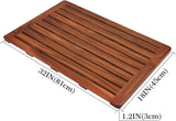 Utoplike (32"x18" Teak Wood Bath Mat, Shower Mat for Bathroom, Wooden Floor Mat Square Large for Spa Home or Outdoor Utoplike
