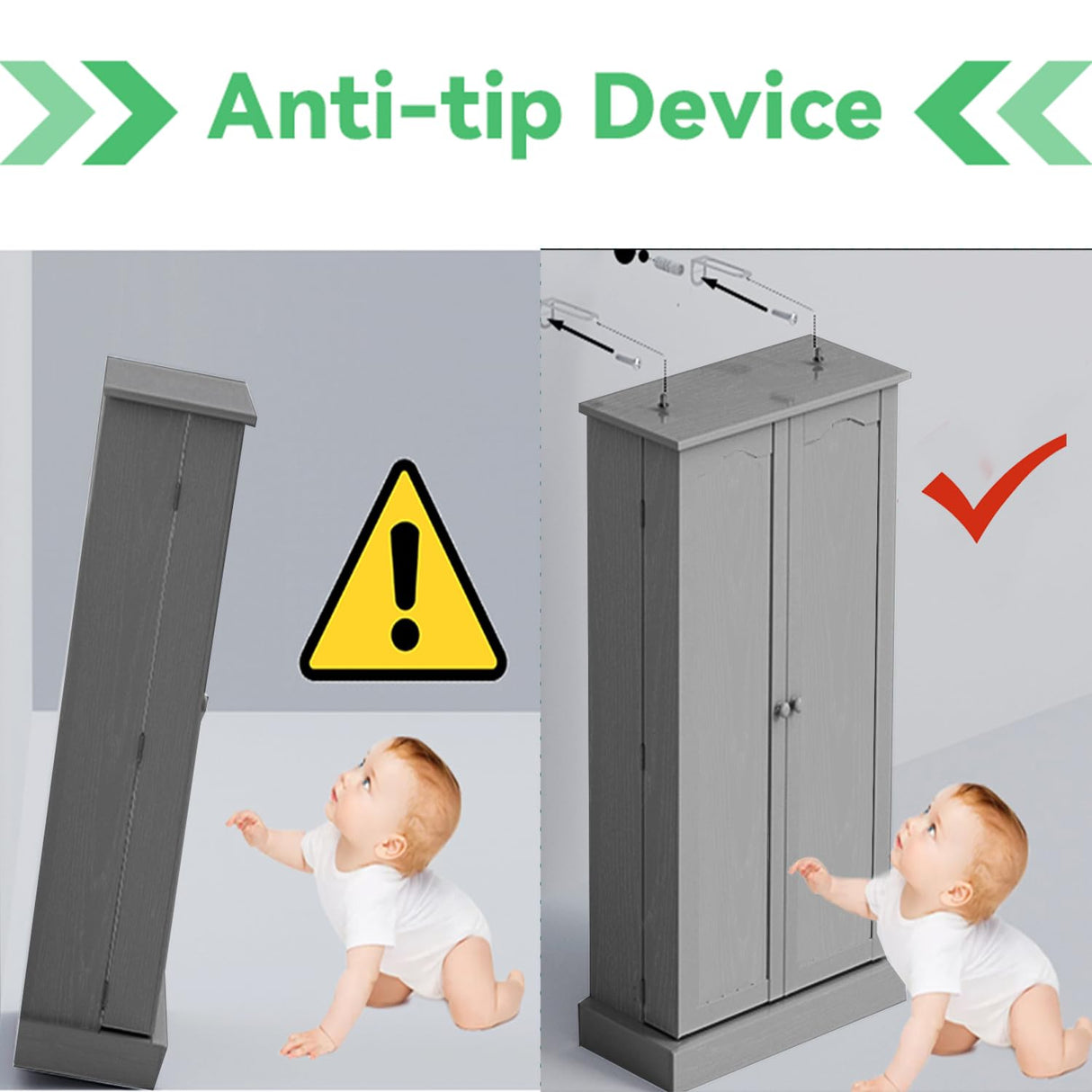 FJTJBSI 50" LED Kitchen Pantry Cabinet Grey Storage Cabinet Food Pantry with Doors and Adjustable Shelves Freestanding Buffet Cupboards Sideboard for Kitchen Living Room and Dinning Room FJTJBSI