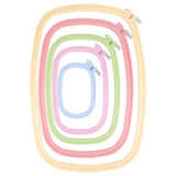 Framendino, 5 Pack Size Square Embroidery Hoops Plastic Cross Stitch Hoop Reusable Frames Rings for DIY Sewing Project(5 Colors2) Framendino