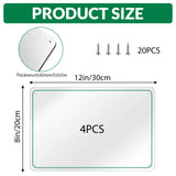 4 Pack 8"x12" Aluminum Sublimation Metal Sign Blanks with Screws, 0.65mm Thickness Bulk Sublimation Blank Yard Signs, Heat Transfer UV Print Sublimation Photo Blanks for Outside, Wall Decor Ickimee