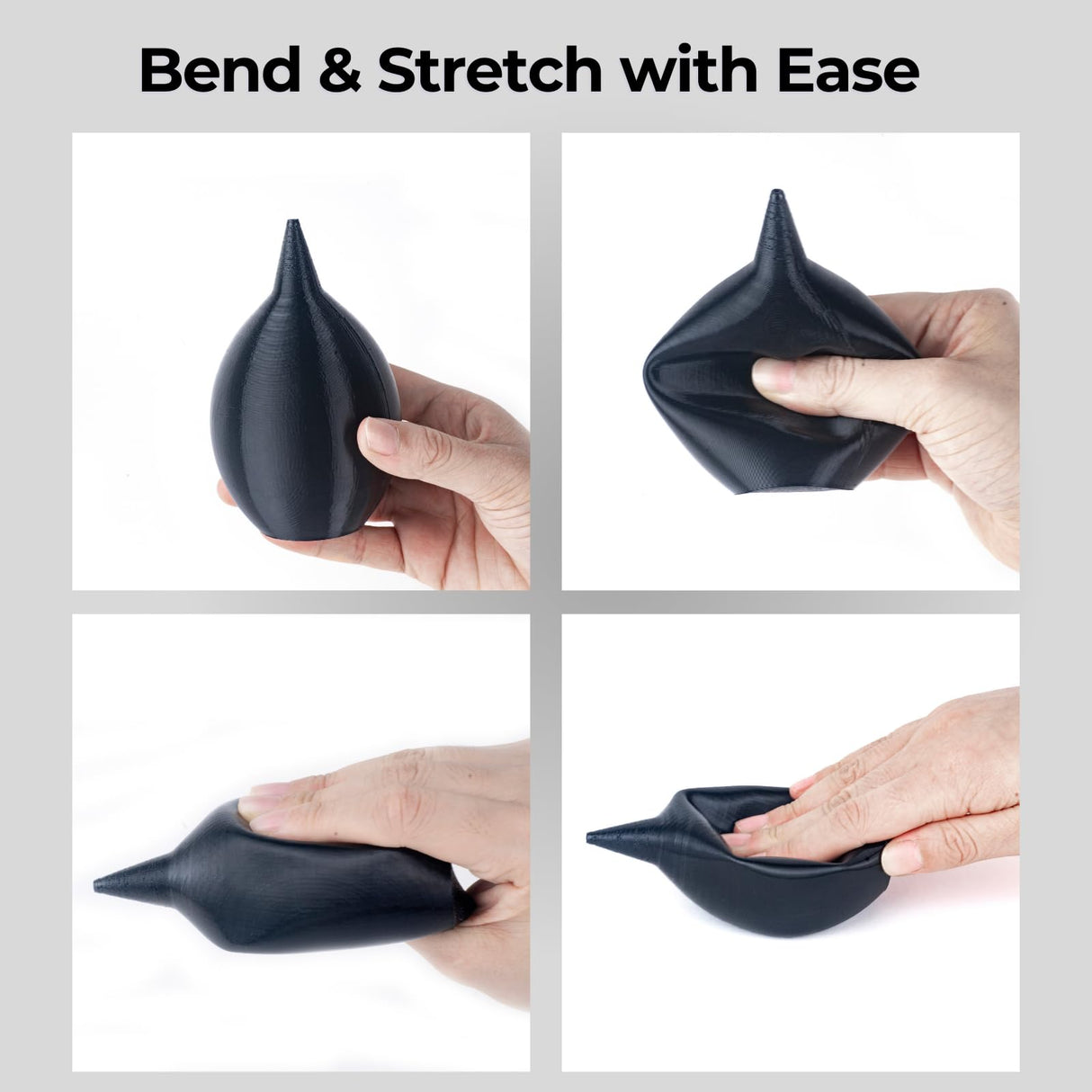 Siraya Tech Flex TPU Filament - 85A Shore, ISO 10993, High Flexibility & Toughness, High Flow & Speed, Easy to Print, Moisture-Resistant Aluminum Bag - Ideal for Footwear, Protective Gear (Black, 1kg) Siraya Tech