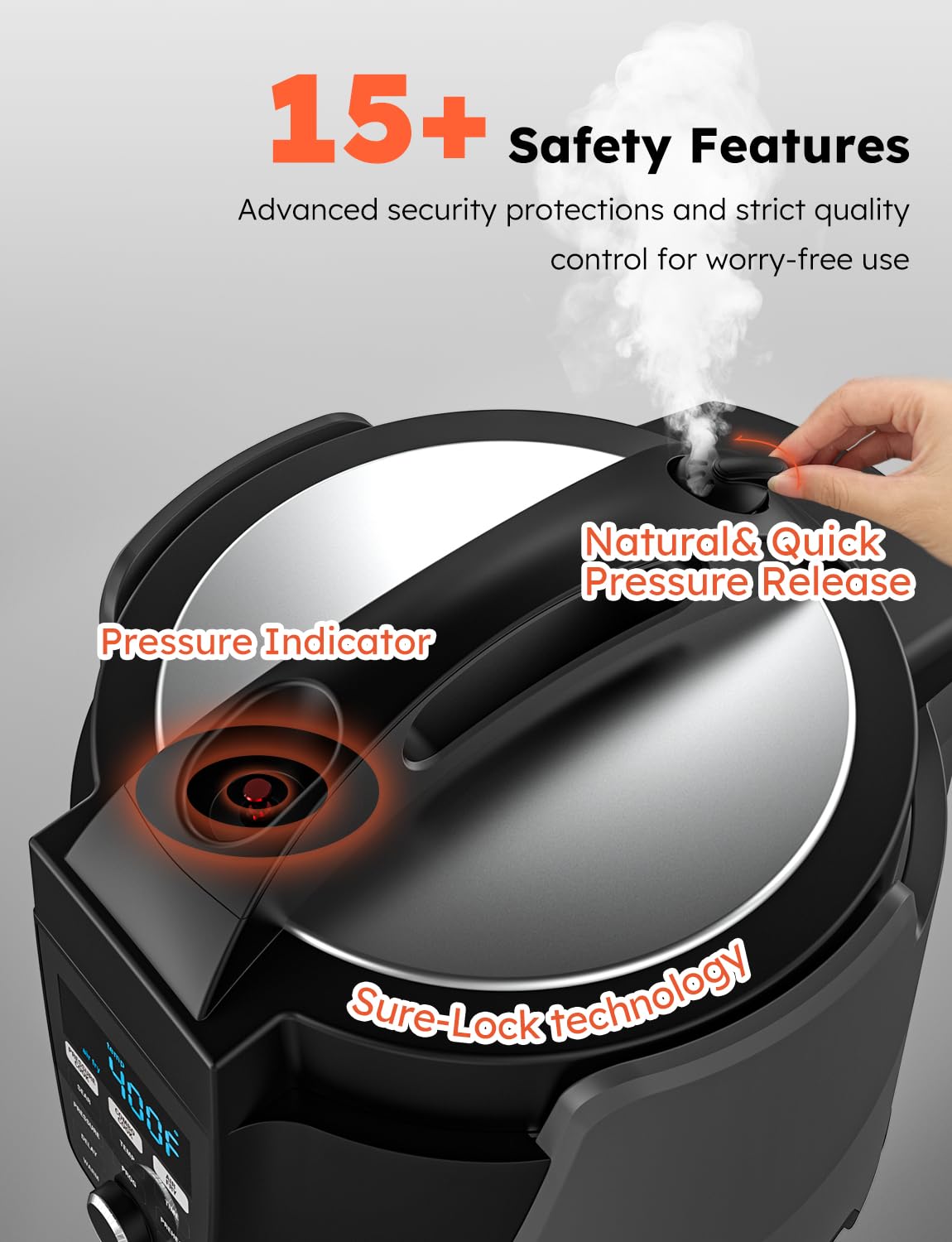 Nuwave Duet Air Fryer and Electric Pressure Cooker Combo with 2 Switchable Lids, 300 FoolProof One-Touch Presets, Crisp&Tender Tech, 6QT Heavy-duty Stainless Steel Pot, 15+ Safety Features Nuwave