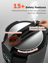 Nuwave Duet Air Fryer and Electric Pressure Cooker Combo with 2 Switchable Lids, 300 FoolProof One-Touch Presets, Crisp&Tender Tech, 6QT Heavy-duty Stainless Steel Pot, 15+ Safety Features Nuwave