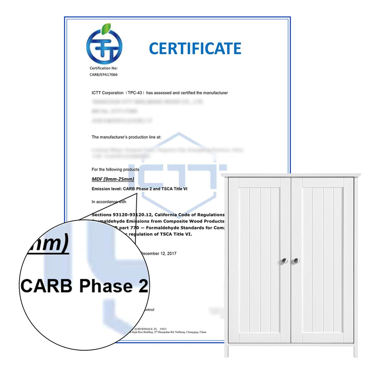 Yaheetech Bathroom Floor Cabinet, Modern Storage Freestanding Organizer Cabinet with Adjustable Shelves & Double Doors, 3-Tier Home Living Room Furniture, White Yaheetech