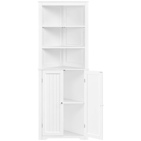 Yaheetech Tall Corner Cabinet with Adjustable Shelves, Freestanding Storage Cabinet with Double Doorsfor Bathroom Living Room, 64.5 in H Yaheetech