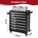 Barphygo Rolling Tool Chest, 7-Drawers Metal Tool Box with Wheels, Garage Storage Tool Cart with Lock Tools Drawer Organization Toolbox for Warehouse, Workshop & Repair Shop Barphygo