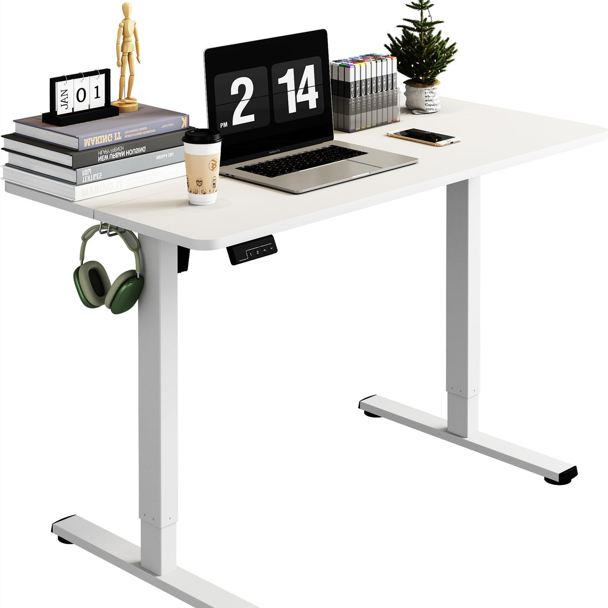 LongKe Electric Standing Desk Adjustable Height, Stand up Home Office ...