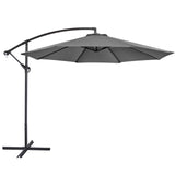 Yaheetech 10FT Patio Offset Umbrella - Cantilever Hanging Outdoor Umbrellas w/UV Protection & 8 Ribs & Handy Crank & Cross Base for Market/Garden/Lawn/Deck/Backyard/Pool - Gray Yaheetech