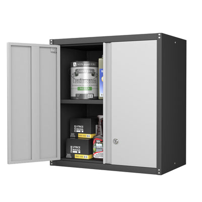 STEELIST Metal Wall Cabinet, Metal Garage Cabinets Wall Mount, Metal Wall Cabinets for Garage, Tool Cabinets with Lockable Doors and Shelves, Garage Cabinet for Home, Office, Basement