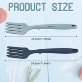 2pcs Silicone Flexible Forks, Silicone Cooking Fork Heat Resistant, Multifunctional Nonstick Blending Fork for Cooking Utensil for Kitchen Stir Mix Mash (Lake Blue, Dark Blue) KINBOM