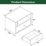 RANK Floating Nightstand Modern White Nightstands Side Table Wall Mounted Shelf with Drawer Storage for Living Room, Bedroom RANK