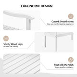 VINGLI 50" Outdoor Bench Patio Bench, Wood Front Porch Garden Bench for Yard Patio Park Outside, All Weather 800lb Capacity(White) VINGLI