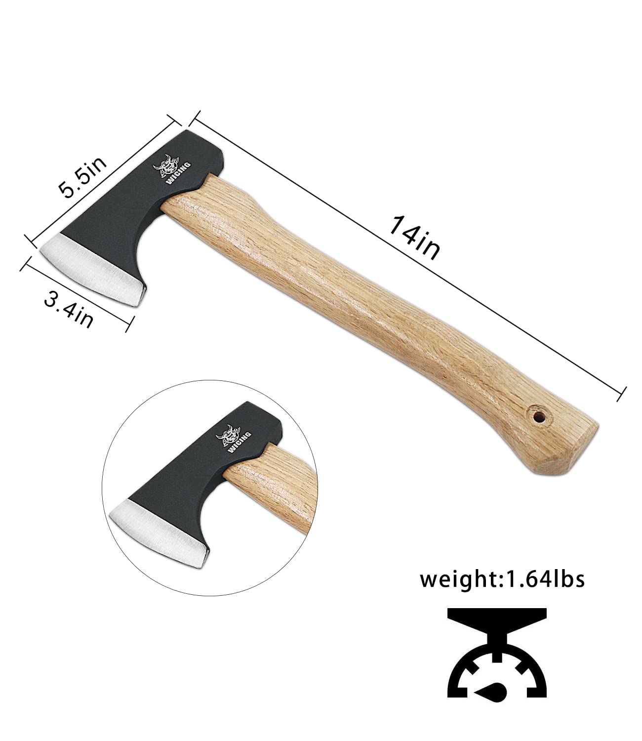 WICING Throwing Axes - 14" Throwing Hatchet Great for Axe Throwing Competitions, High Carbon Steel Forged & Wooden Handle 3 Pack - WoodArtSupply