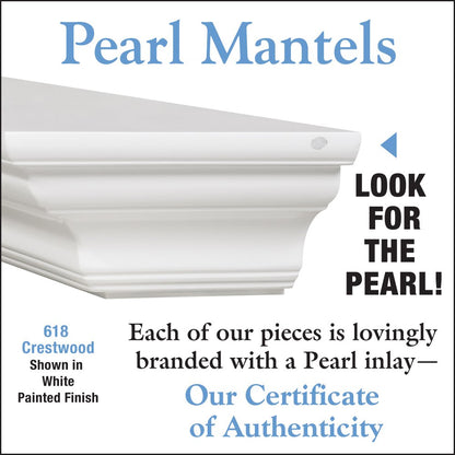 Pearl Mantels 618-72 Crestwood Mantel Shelf, 72-Inch, White