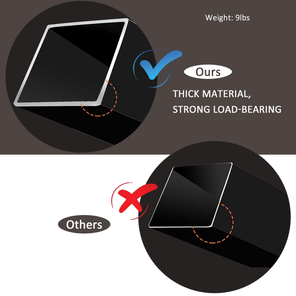 ALLCOS Bench Legs 16 Inch Metal Coffee Table Legs Heavy Duty Furniture Desk Chair Legs, Set of 2, Black ALLCOS