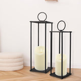 Rustic Farmhouse Lantern Decor,Lanterns Decorative Outdoor,Modern Farmhouse Lantern Decor Set of 2 OYEFLY