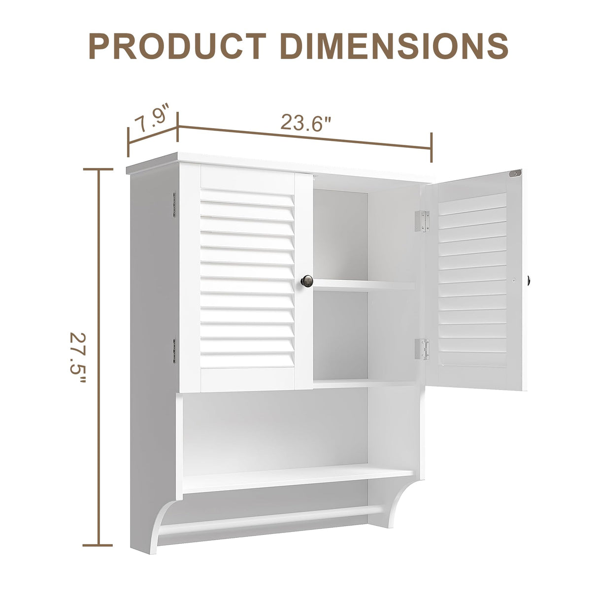 ChooChoo Medicine Cabinet, Bathroom Wall Cabinet, 2 Doors Over The Toilet Space Saver Storage Cabinet with Large Space, White ChooChoo